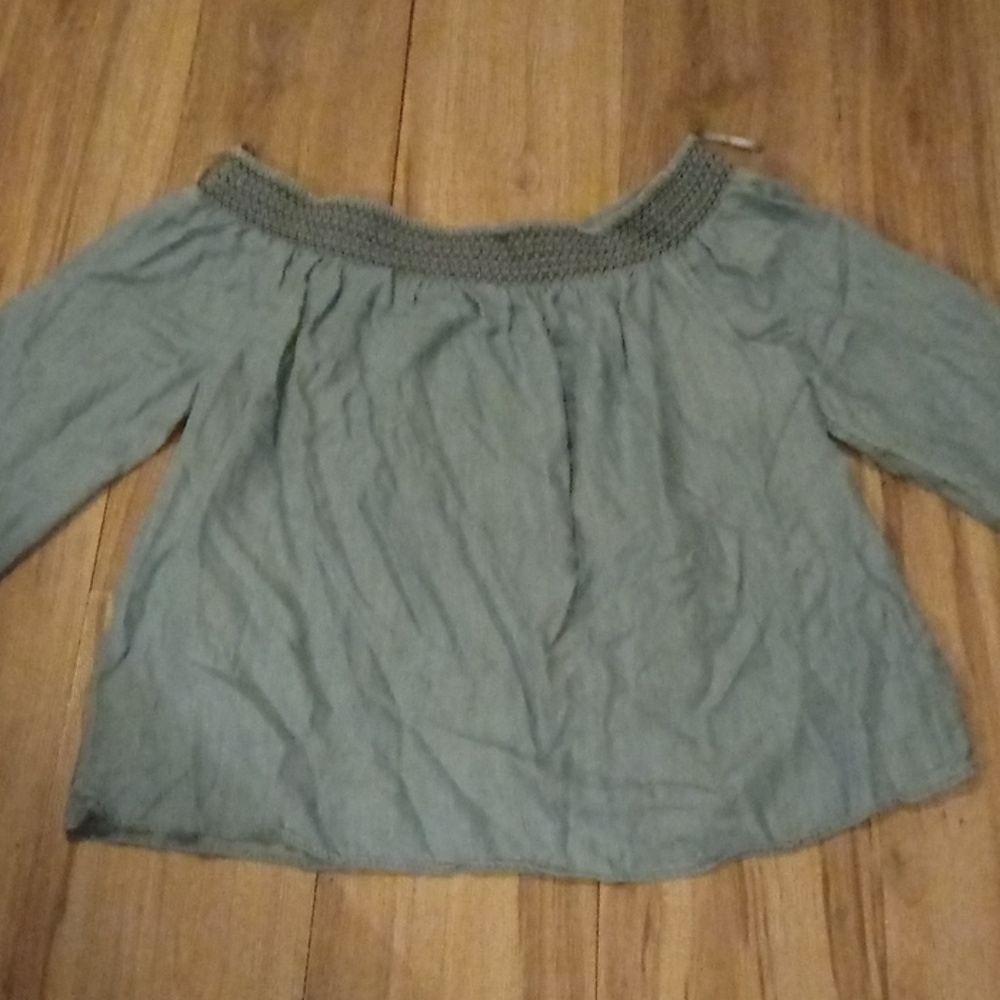 GAP off the shoulder jean top